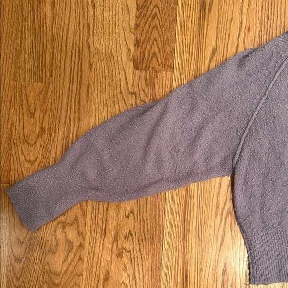 FREE PEOPLE Found My Friend Large Purple Slouchy Oversized Bouclé Hood Cardigan - Picture 4 of 13